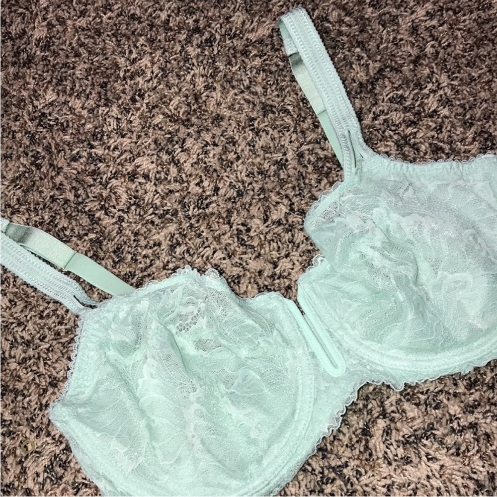 Auden Lace Unlined Underwire Balconette Coverage Bra Mint Green Var Sizes | NWT - Picture 2 of 4